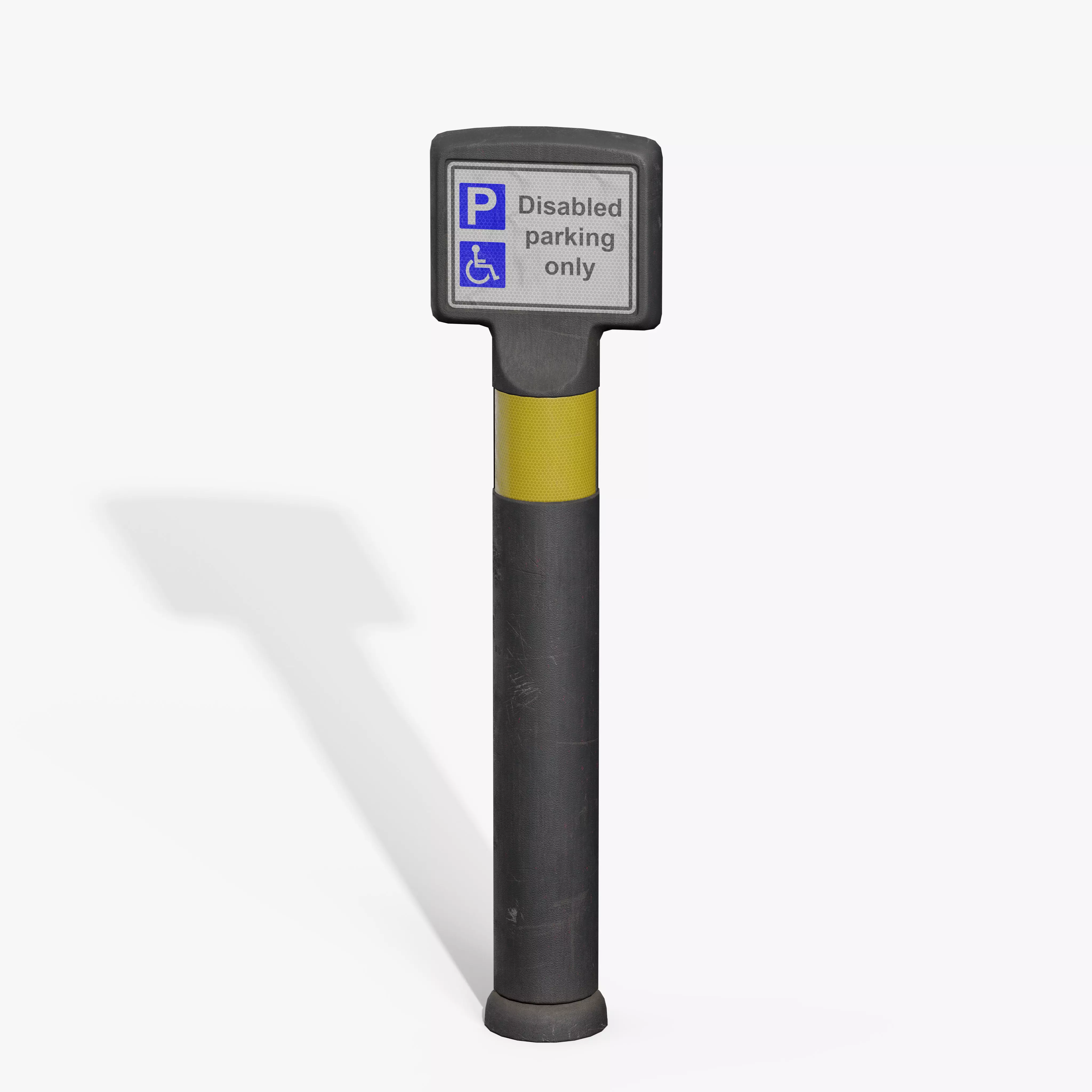 Traffic Bollard D Low-poly 3D model_9