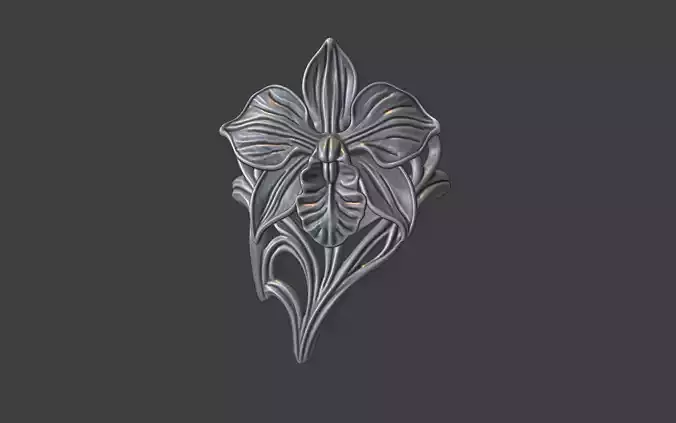 art nouveau floral orchid  ring v2 nature inspired