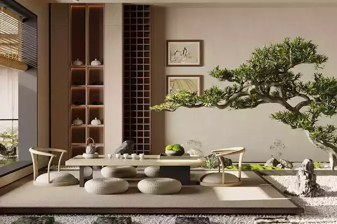 Japanese - style tatami tea room