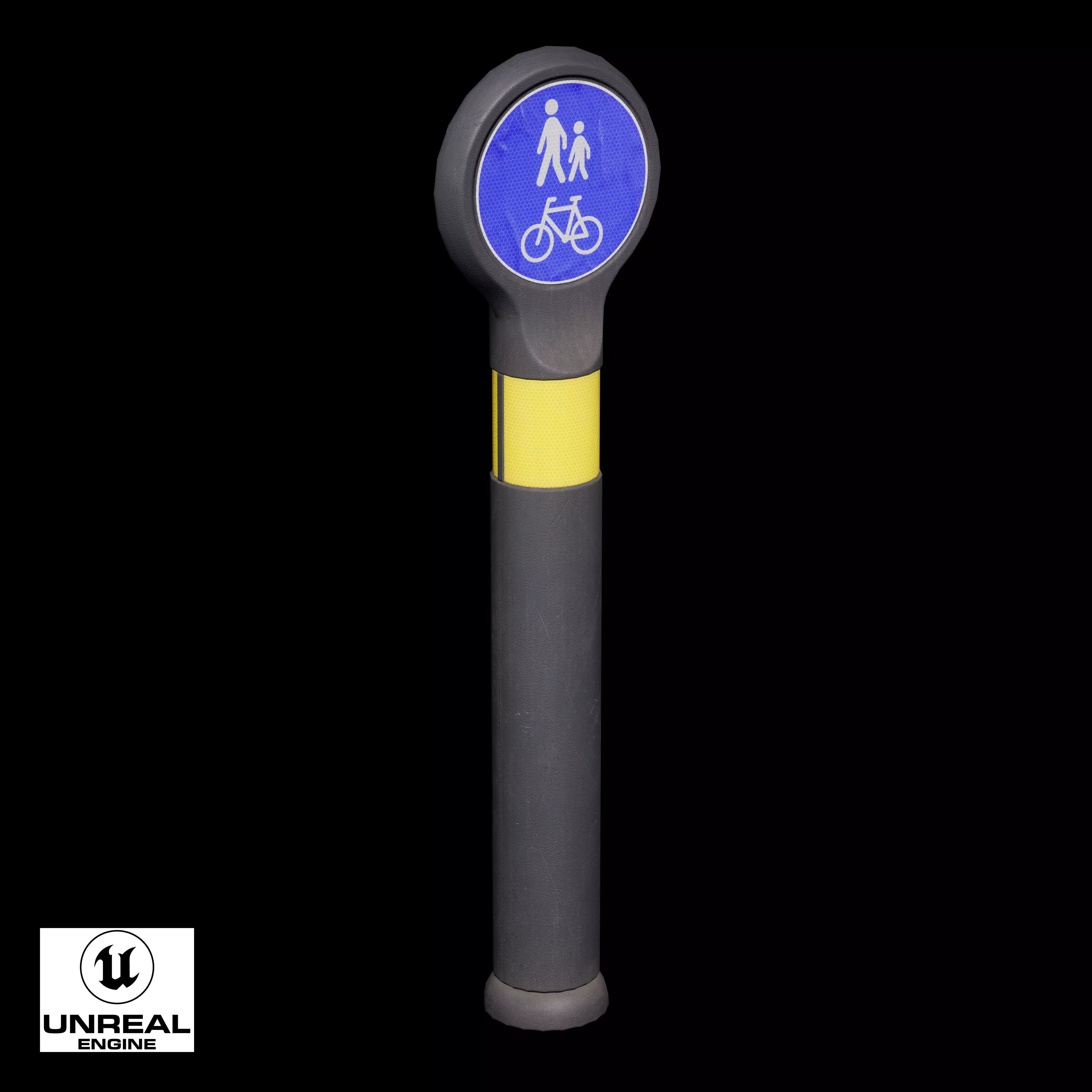 Traffic Bollard E Low-poly 3D model_12