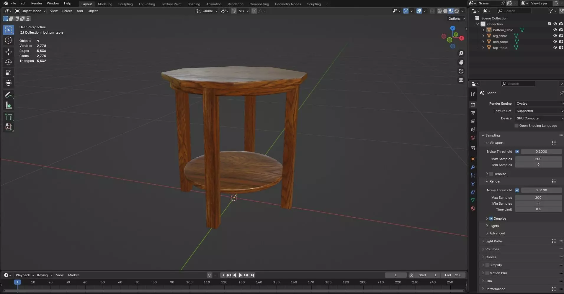 Octagon Table CG99 3D model_8