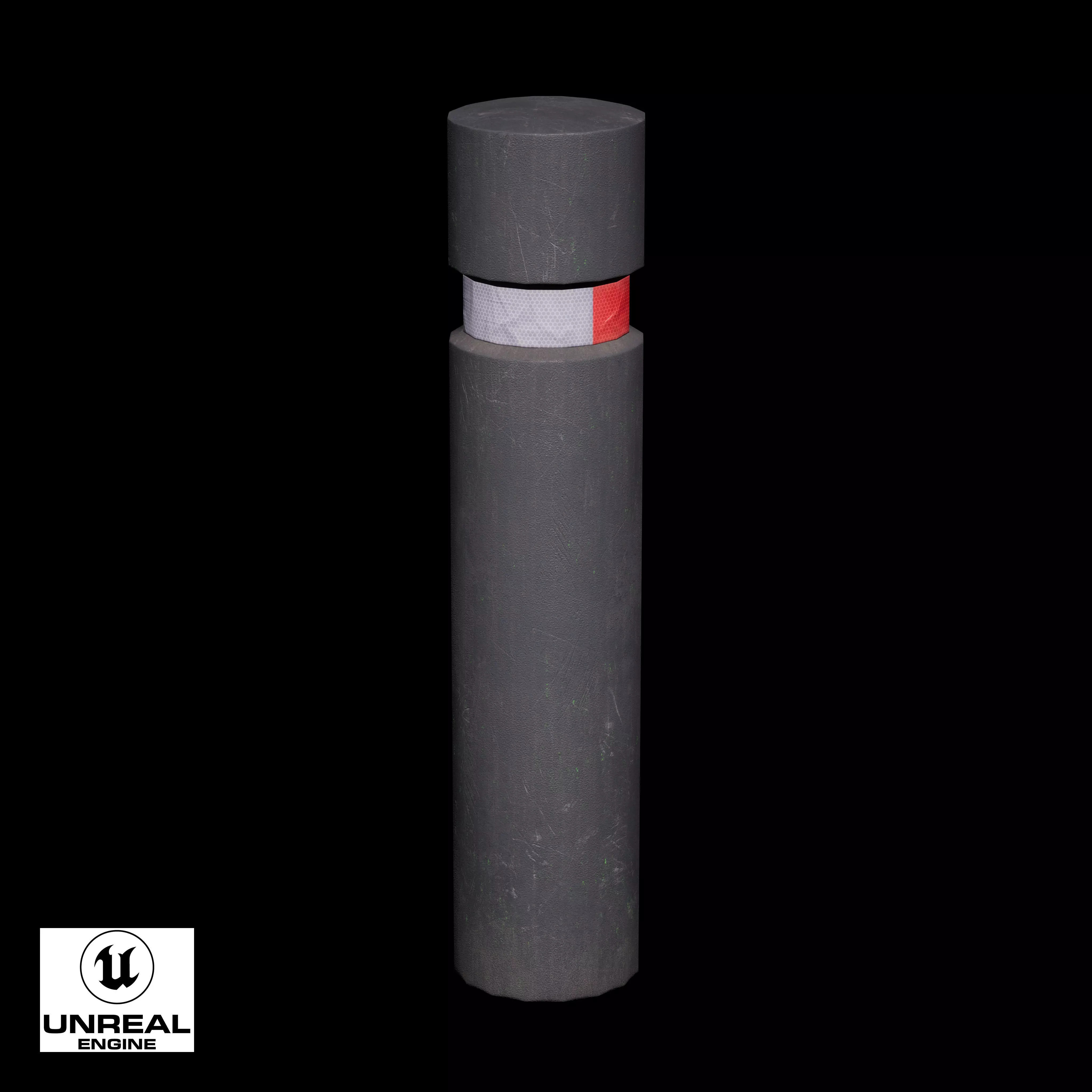 Traffic Bollard F Low-poly 3D model_11