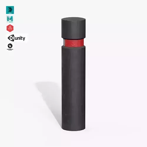 Traffic Bollard F Low-poly 3D model Traffic Bollard F Low-poly 3D model