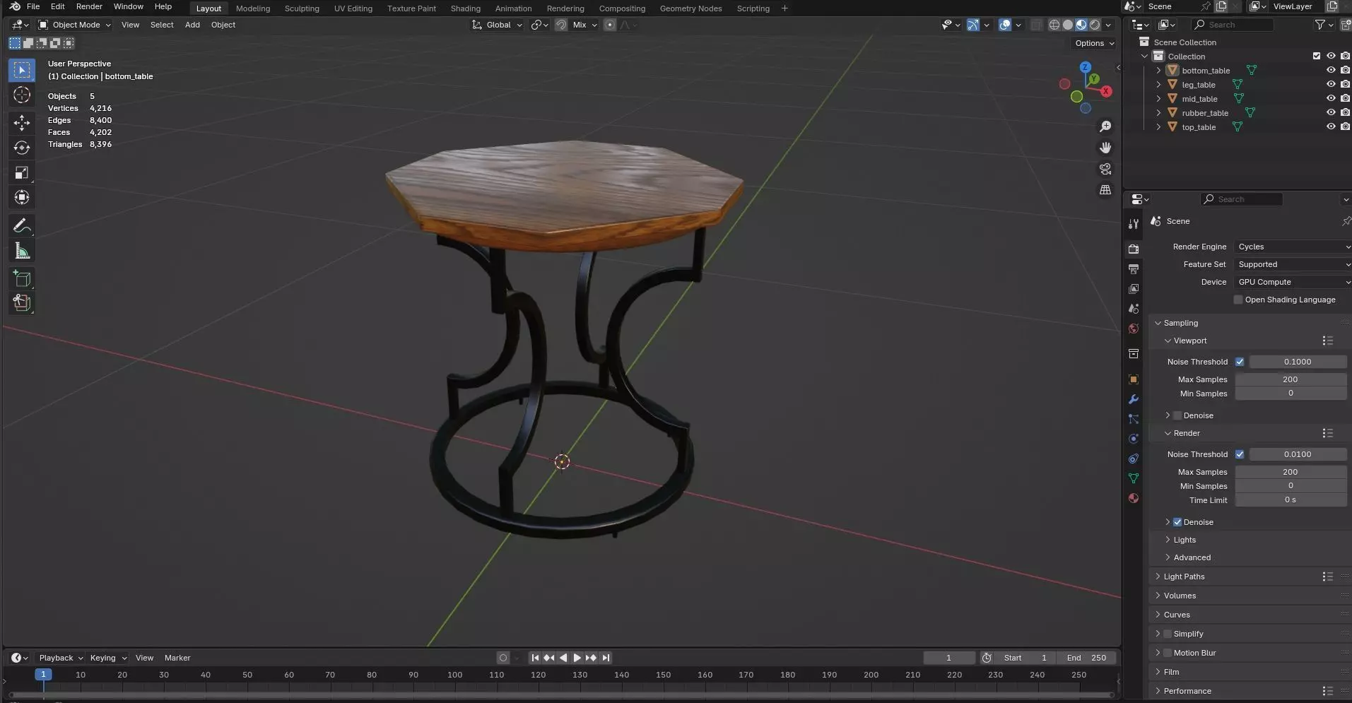 Octagon Table CG101 3D model_8