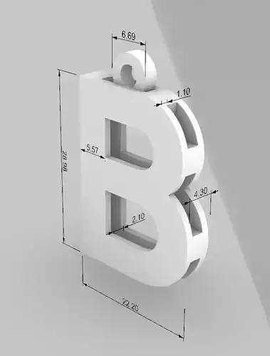 Letter B Pendant Monogram Jewelry 3D Printable STL