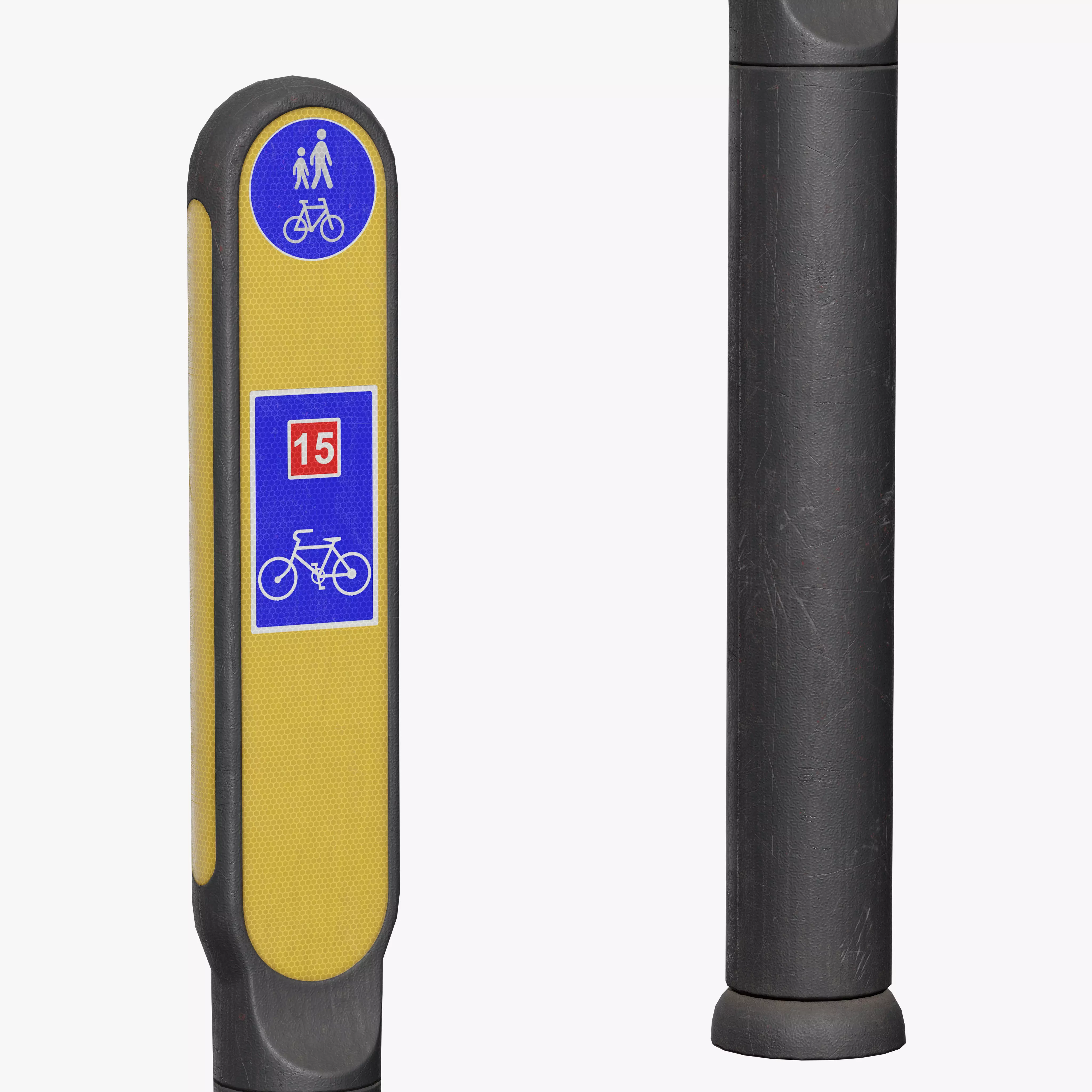 Traffic Bollard G Low-poly 3D model_9