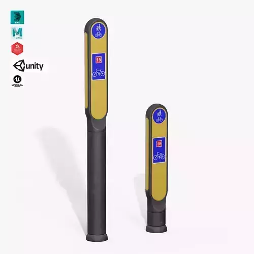 Traffic Bollard G Low-poly 3D model Traffic Bollard G Low-poly 3D model