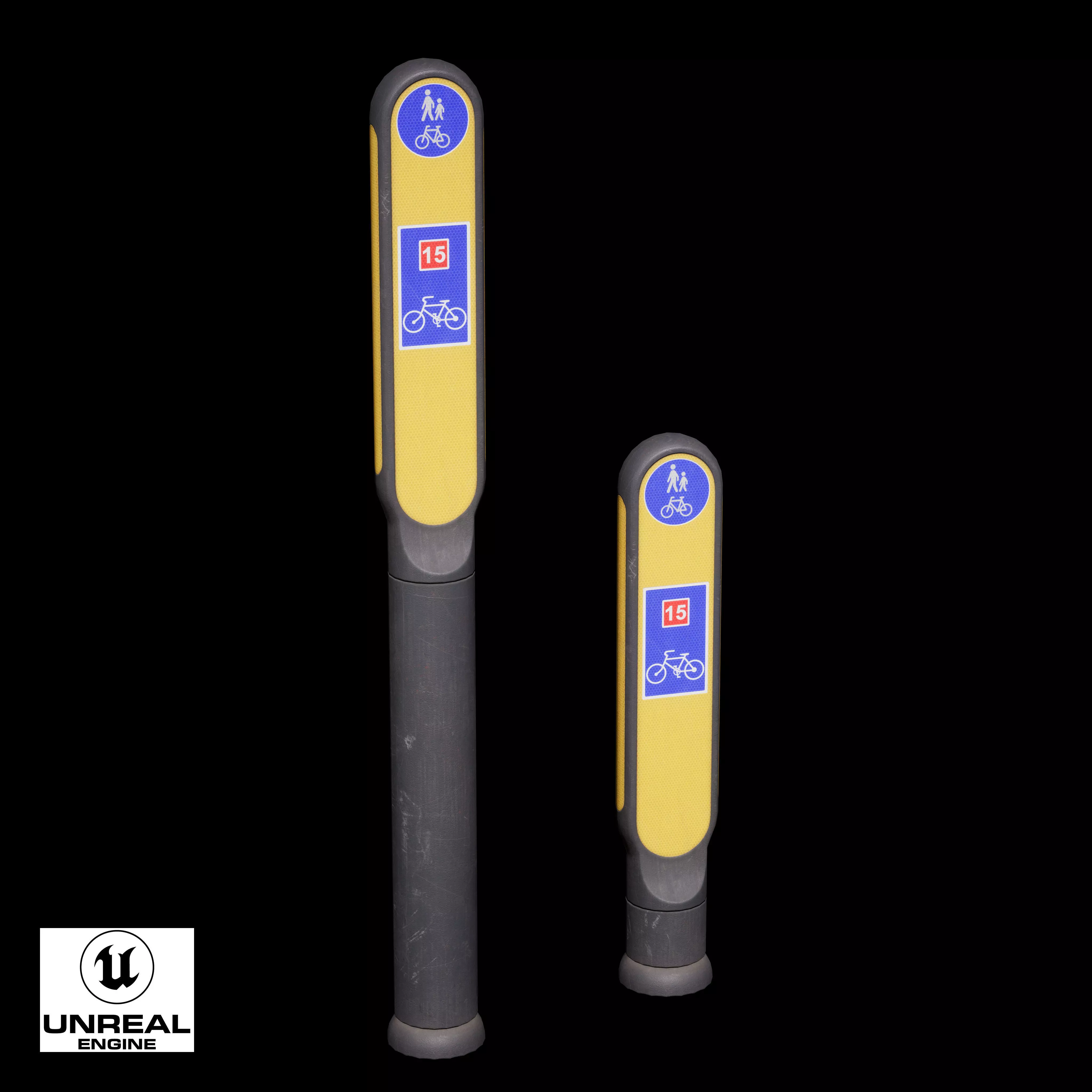 Traffic Bollard G Low-poly 3D model_11