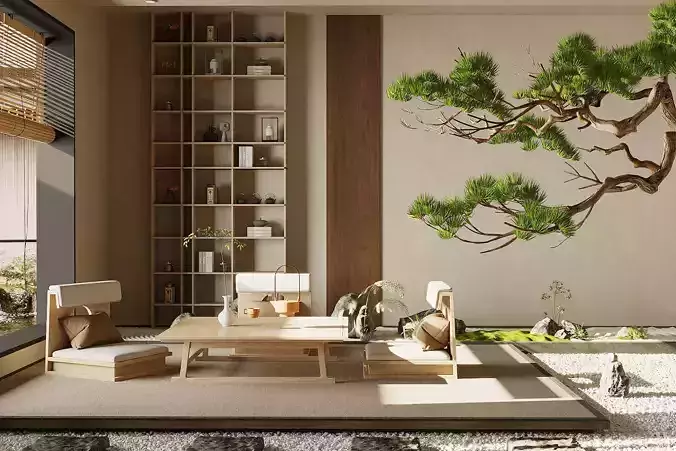 Japanese - style tatami tea room