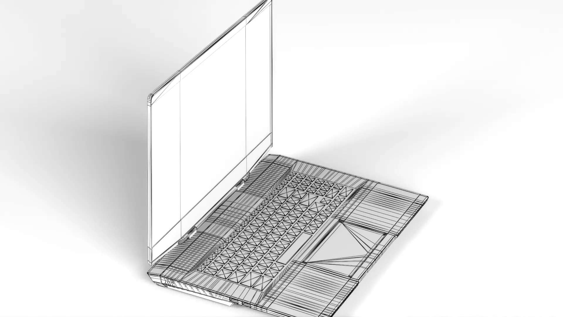 Laptop MSI Stealth GS77 12UH 075VN Low-poly 3D model_21