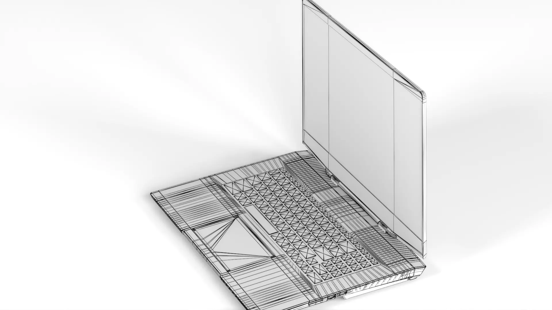 Laptop MSI Stealth GS77 12UH 075VN Low-poly 3D model_28