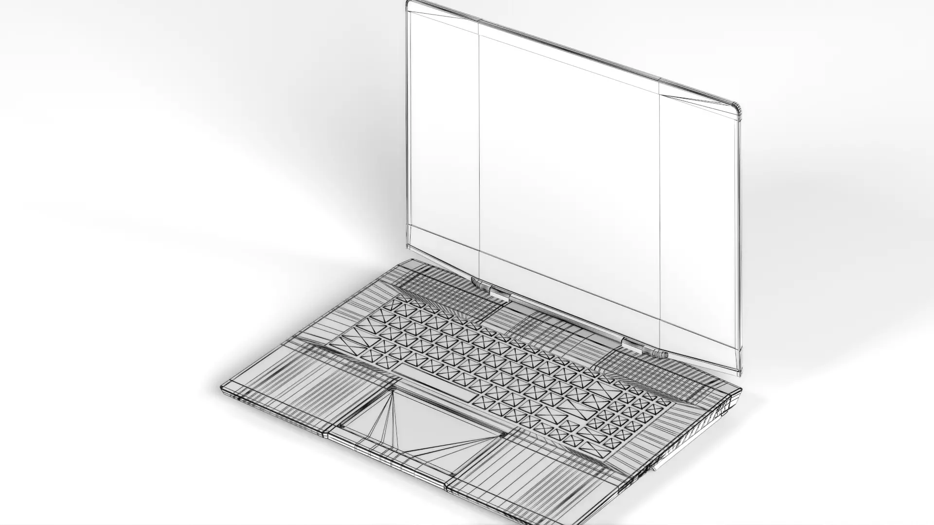 Laptop MSI Stealth GS77 12UH 075VN Low-poly 3D model_29