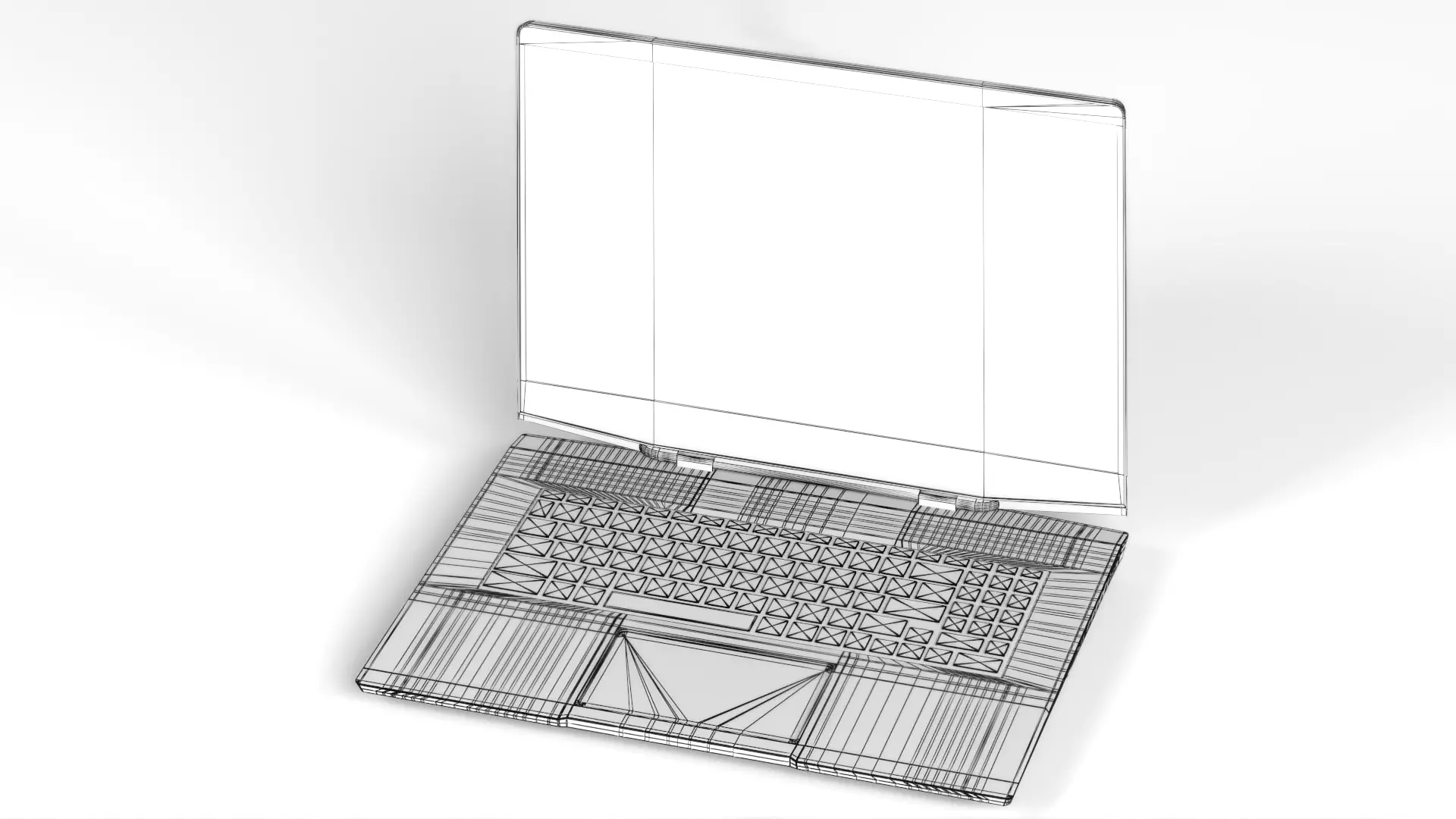 Laptop MSI Stealth GS77 12UH 075VN Low-poly 3D model_30