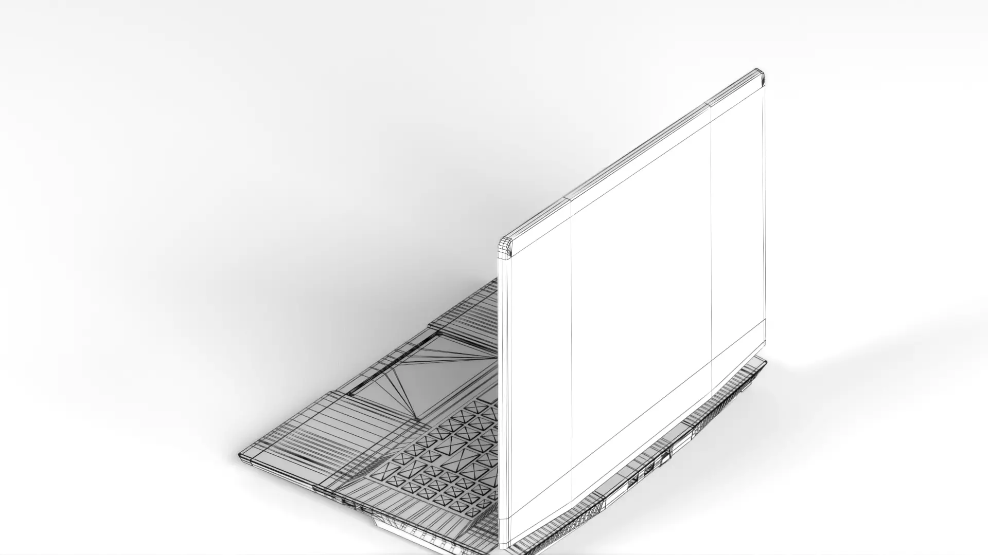 Laptop MSI Stealth GS77 12UH 075VN Low-poly 3D model_26