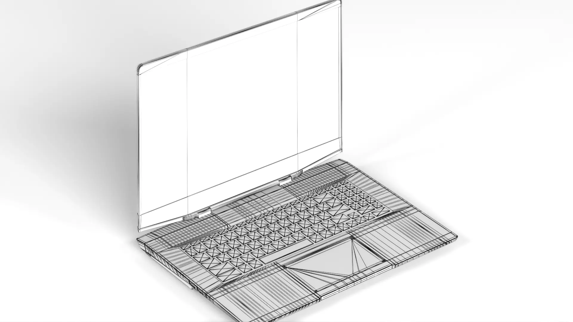 Laptop MSI Stealth GS77 12UH 075VN Low-poly 3D model_20