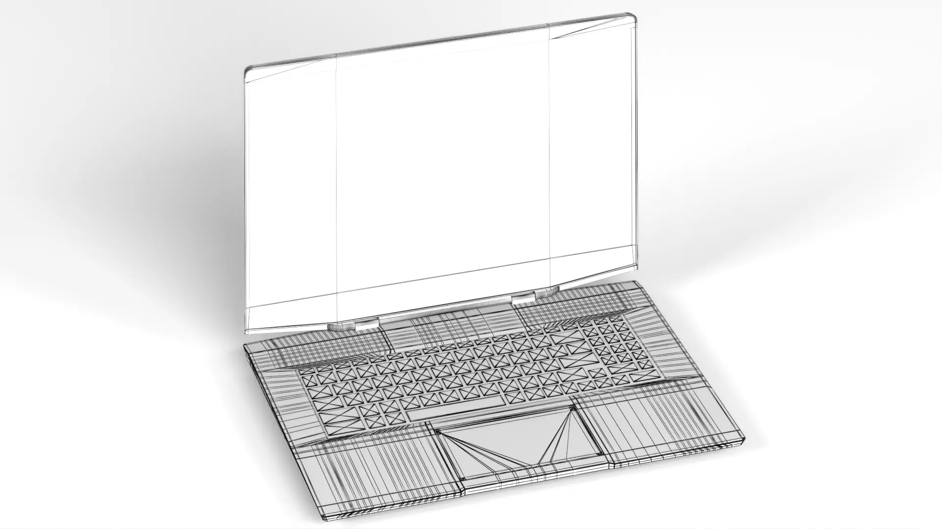 Laptop MSI Stealth GS77 12UH 075VN Low-poly 3D model_19