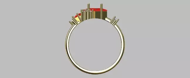 Carre Ring 4x4mm 3D print model_7