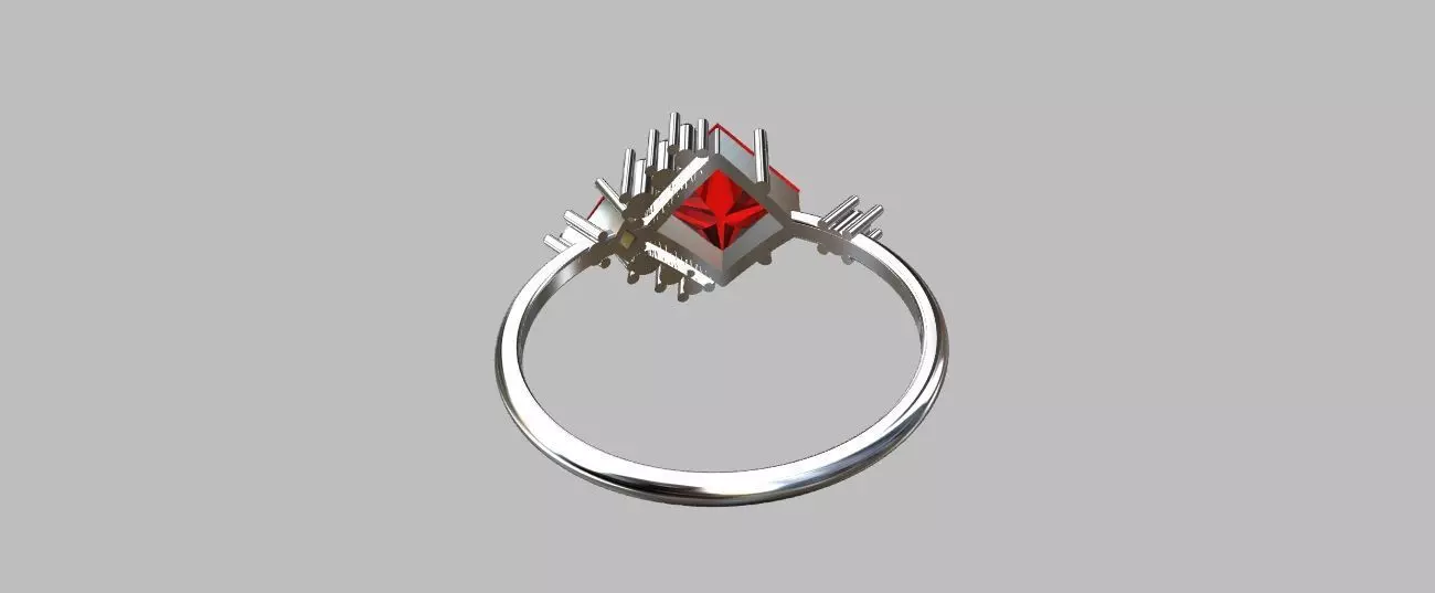 Carre Ring 4x4mm 3D print model_2