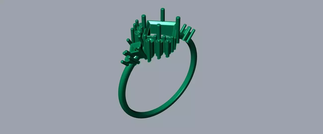 Carre Ring 4x4mm 3D print model_25