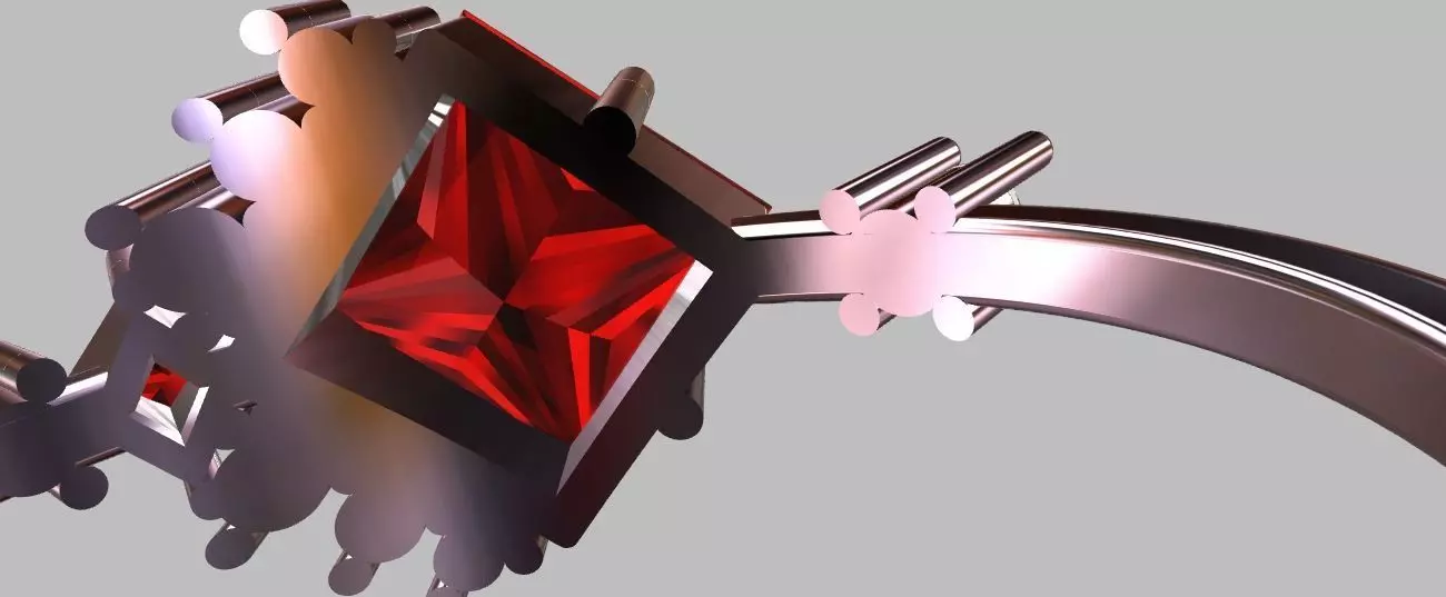 Carre Ring 4x4mm 3D print model_14