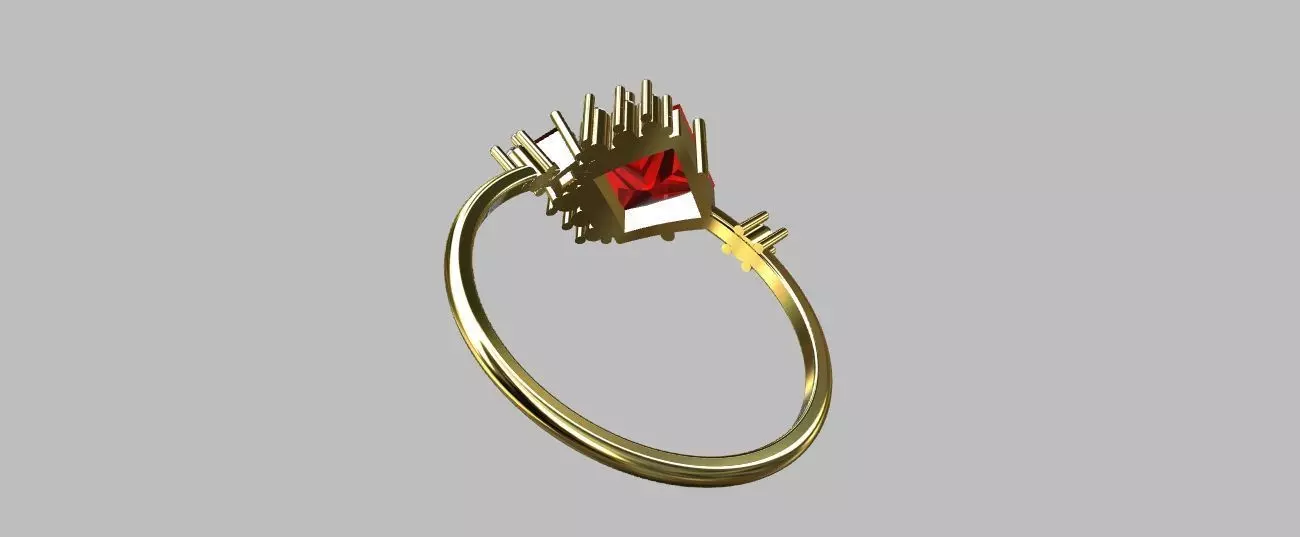 Carre Ring 4x4mm 3D print model_10