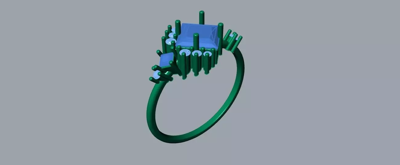 Carre Ring 4x4mm 3D print model_20