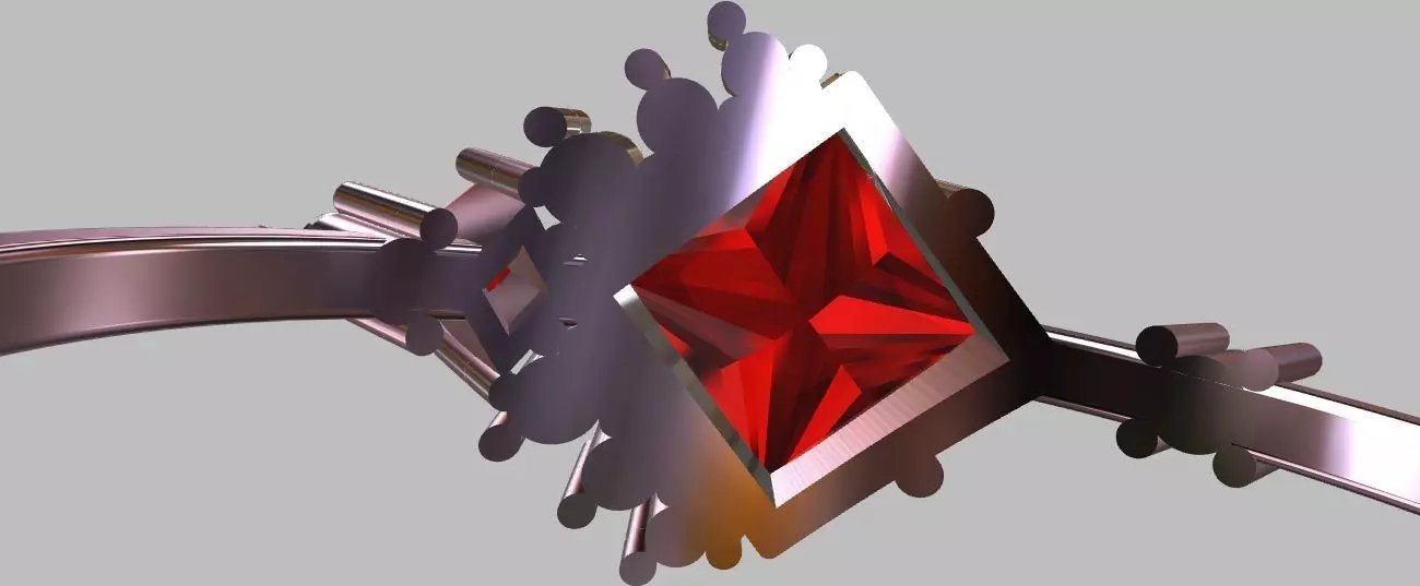 Carre Ring 4x4mm 3D print model_12