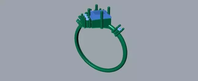 Carre Ring 4x4mm 3D print model_16