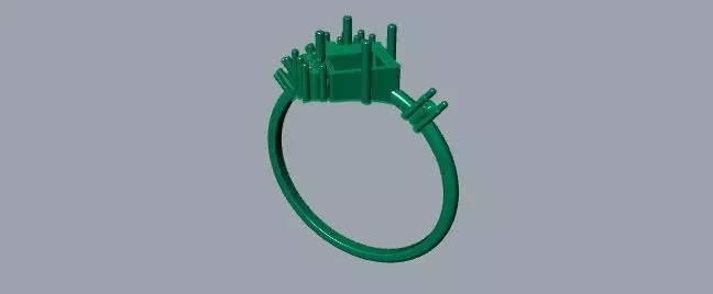 Carre Ring 4x4mm 3D print model_21