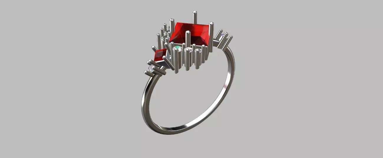 Carre Ring 4x4mm 3D print model_0