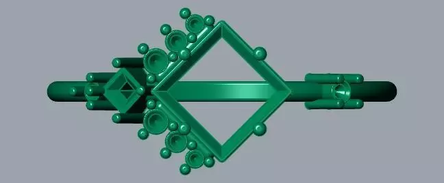 Carre Ring 4x4mm 3D print model_22