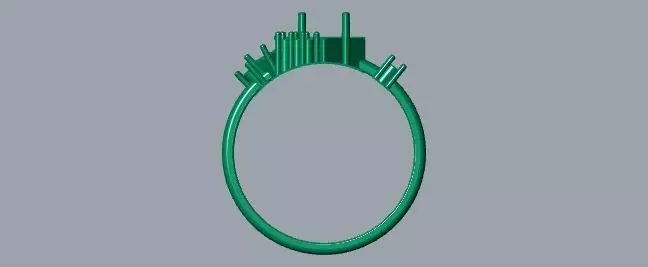 Carre Ring 4x4mm 3D print model_23