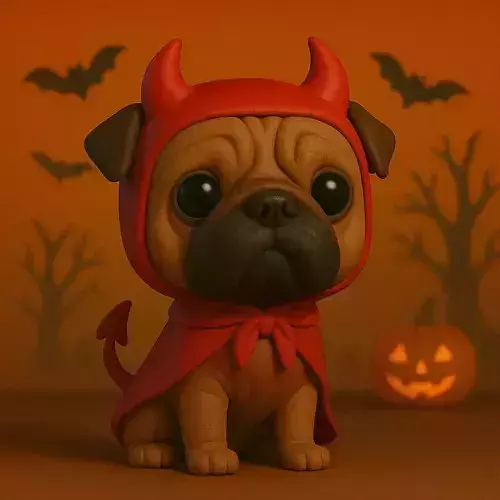 Shar Pei Diablillo de Halloween POP STL