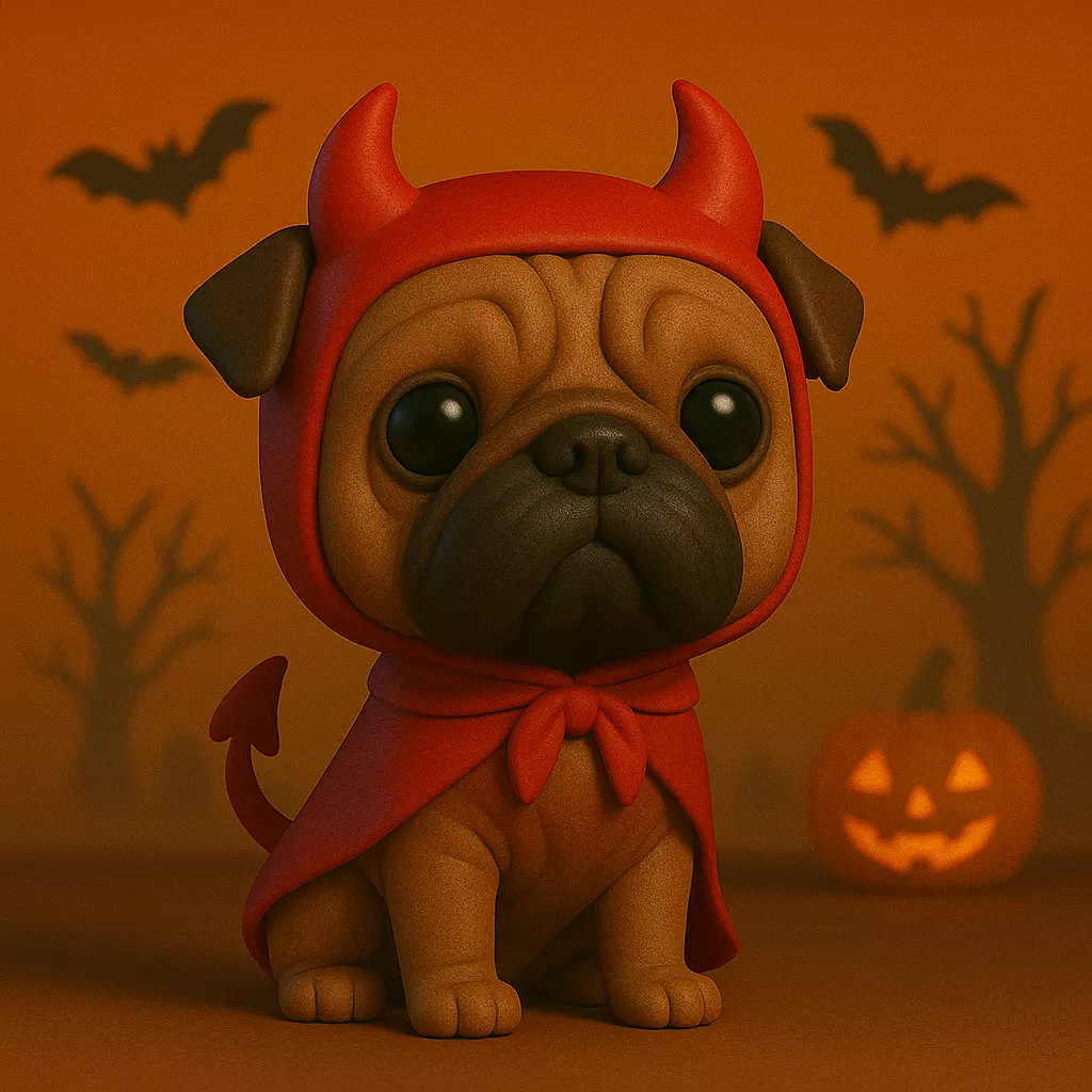 Shar Pei Diablillo de Halloween POP STL 3D print model