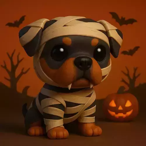 Rottweiler Momia de Halloween