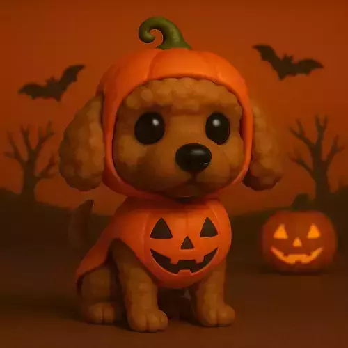 Poodle Calabaza de Halloween