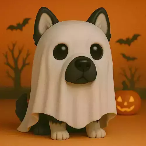 Malamute de Alaska Fantasma de Halloween POP STL 3D print model