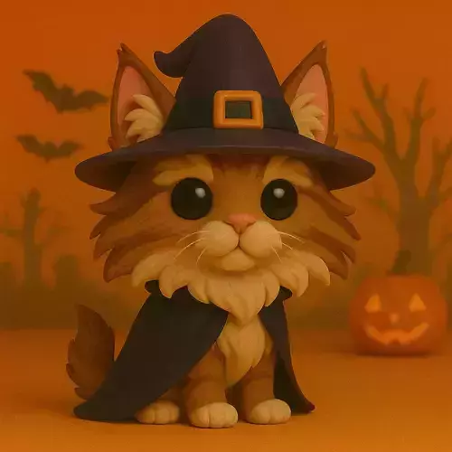 Maine Coon Hechicero de Halloween POP STL