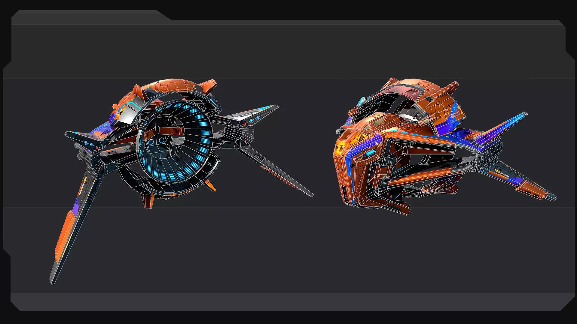 DRAKX - ALIEN Bomber DK6 Low-poly 3D model_7