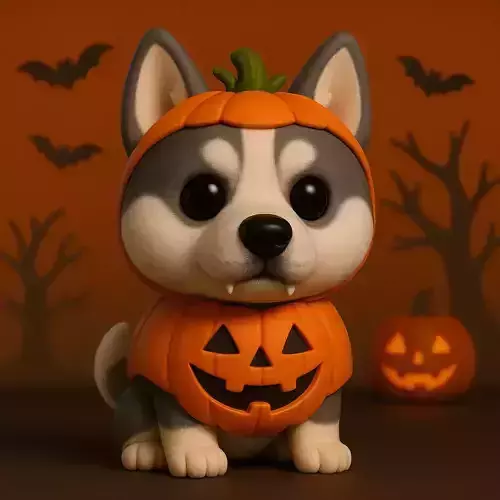 Husky Artico Calabaza de Halloween POP STL