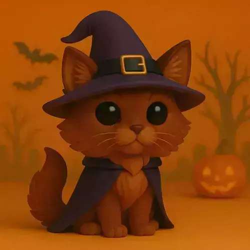 Gato Somali Hechicero de Halloween POP STL