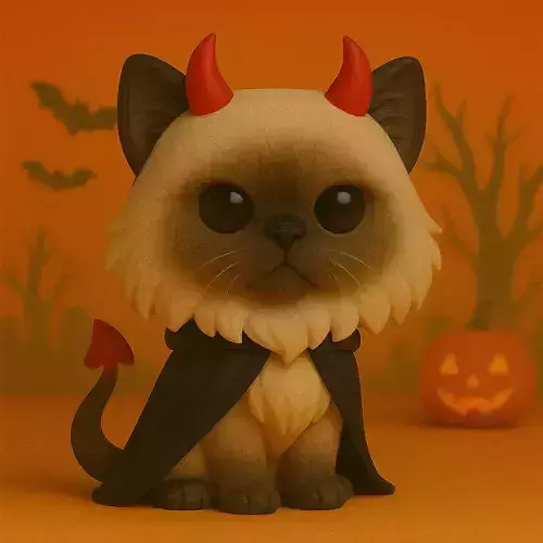 Gato Himalayo Diablillo de Halloween POP STL