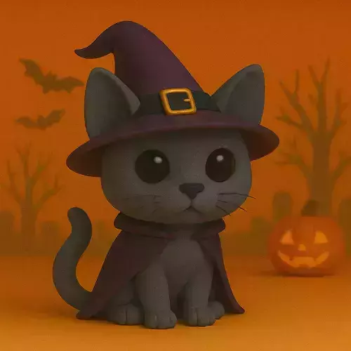 Gato Britanico Hechicero de Halloween POP STL
