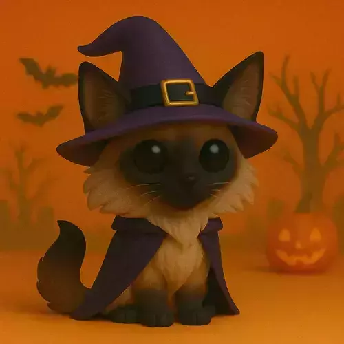 Gato Balines Hechicero de Halloween POP STL