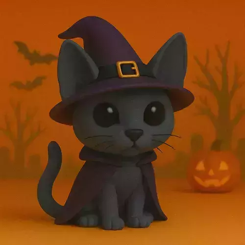 Gato Azul Ruso Hechicero de Halloween POP STL