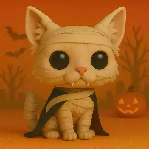 Gato Angora Turco Momia de Halloween POP STL
