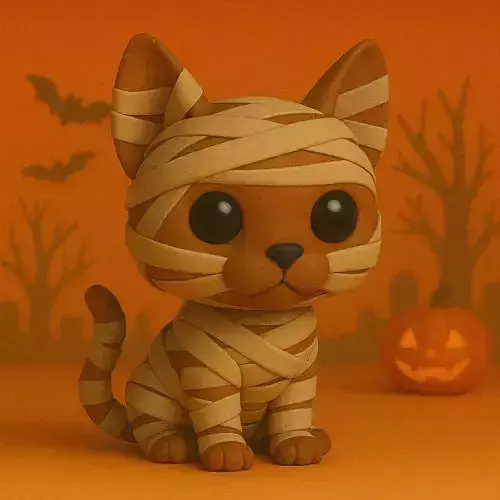 Gato Abisinio Momia de Halloween POP STL