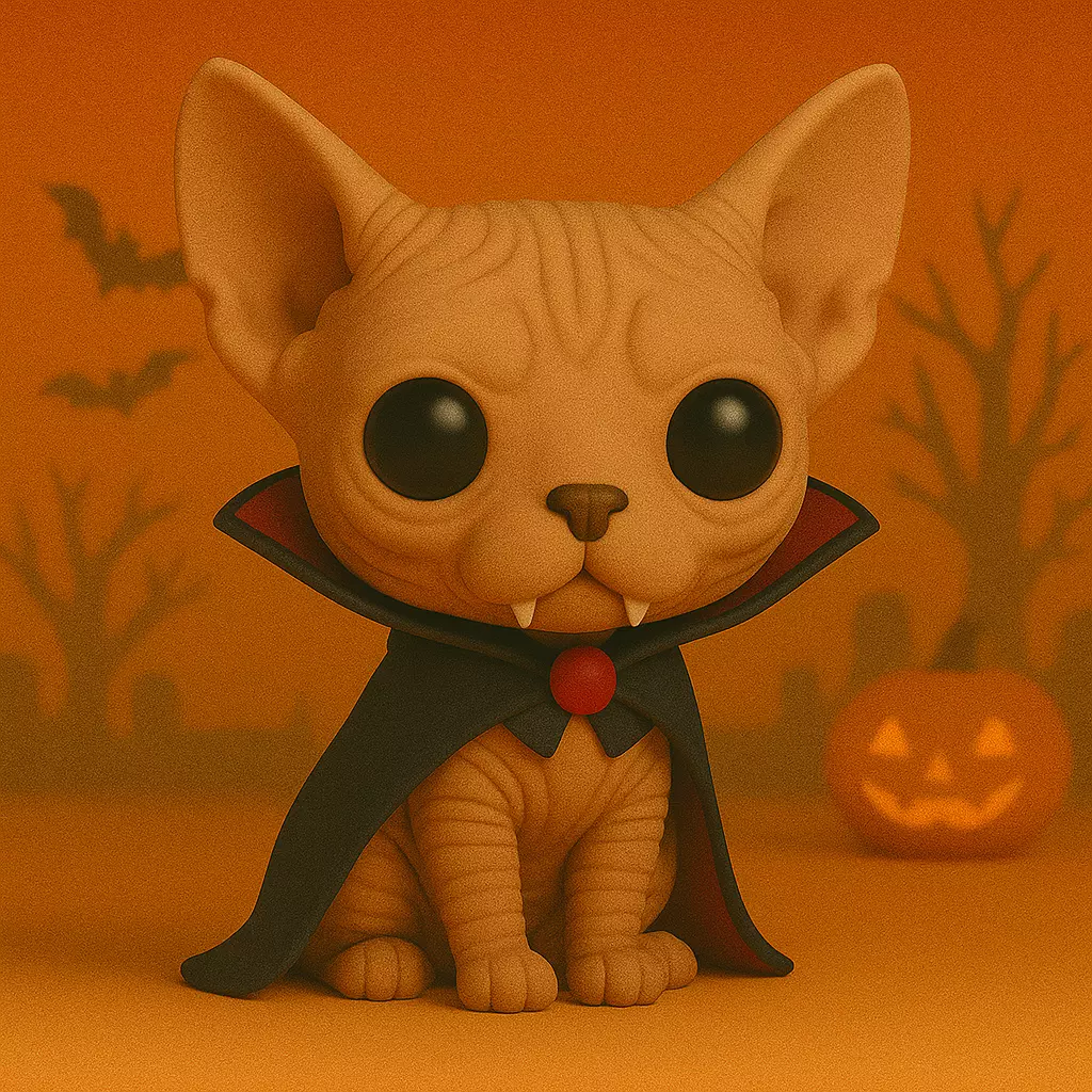 Elf Cat Vampiro de Halloween POP STL 3D print model