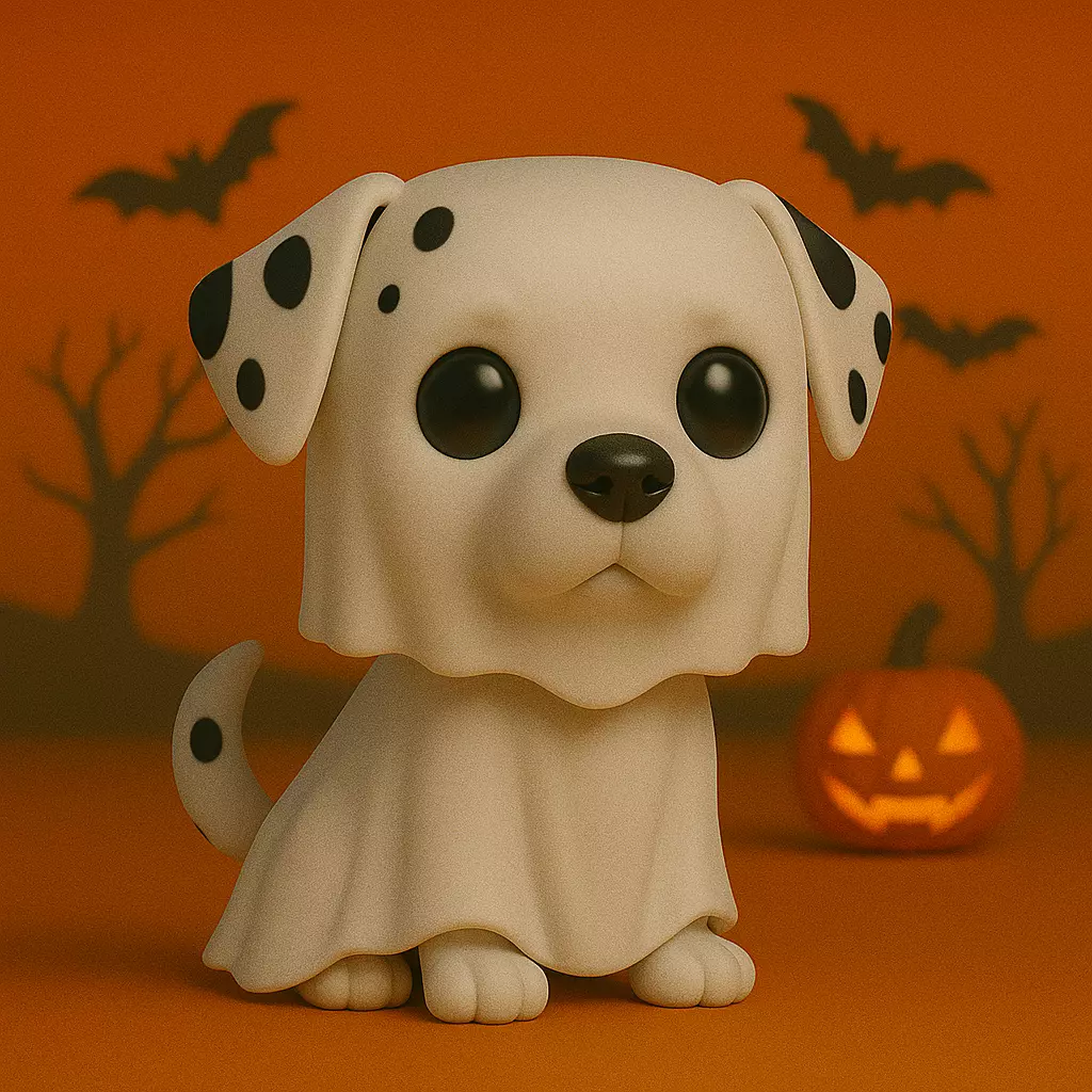 Dalmata Fantasma de Halloween POP STL 3D print model_0