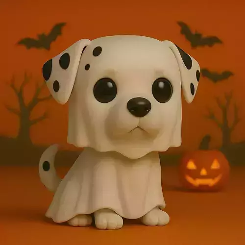 Dalmata Fantasma de Halloween POP STL 3D print model Dalmata Fantasma de Halloween POP STL 3D print model